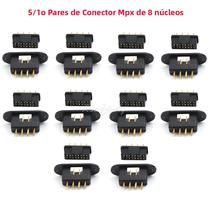 Conectores Multiplex de 8 Pinos (Macho/Fêmea) - Conjunto com 5 ou 10 Pares para Transmissão de Sinal Conectores Multiplex de 8 Pinos (Macho/Fêmea) - Conjunto com 5 ou 10 Pares para Transmissão de Sinal