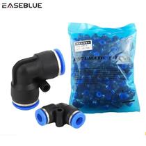 Conectores Rápidos Pneumáticos Azuis 100pcs 2 Vias 4-12mm OD Do Tubo Conecta E Desconecta Série PV