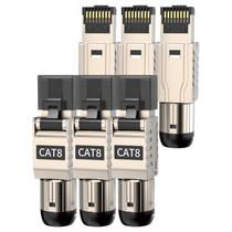 Conectores RJ45 Cat 8 ZOERAX Tool Free, pacote com 6 unidades para LAN 40G