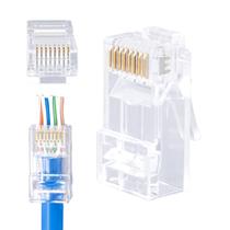 Conectores RJ45 de passagem Cat6, pacote com 100 unidades W-NECTOUN Conectores RJ45 de passagem Cat6, pacote com 100 unidades W-NECTOUN