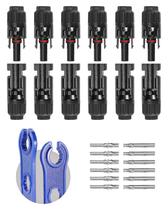 Conectores Solares BougeRV 12 PCS 10AWG Macho e Fêmea Conectores Solares BougeRV 12 PCS 10AWG Macho e Fêmea