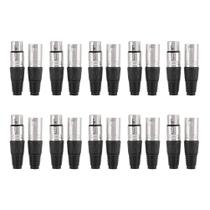 Conectores XLR Microfone de áudio Dioche XLR de 3 pinos macho/fêmea (5 pares) Conectores XLR Microfone de áudio Dioche XLR de 3 pinos macho/fêmea (5 pares)