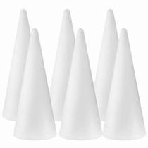 Cones artesanais de espuma FFChuanhe, 9 x 30 cm, pacote com 6 unidades, poliestireno branco Cones artesanais de espuma FFChuanhe, 9 x 30 cm, pacote com 6 unidades, poliestireno branco