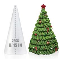 Cones de espuma artesanais AHKUNMT 38x13 cm brancos, pacote com 2