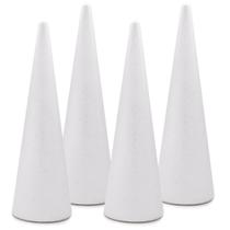 Cones de espuma Crafare, pacote com 4, 10x34 cm, poliestireno para artesanato