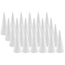 Cones de espuma Crafie Craft, pacote com 24, brancos, 5,4 x 11 cm
