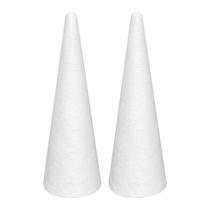 Cones de espuma Crafjie, 12 x 40 cm, poliestireno, pacote com 2 unidades, brancos