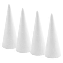 Cones de espuma Crafjie para artes e ofícios de bricolage (10,4 x 34,5 cm, pacote com 4)