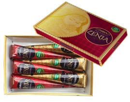 Cones de Henna Zenia - 6 Unidades, Marrom Avermelhado (150ml)