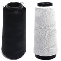 Cones de Linha Kron 120 Branco e Preto Para Máquina Costura Tubo 1500m