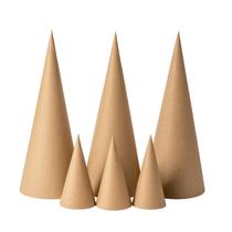 Cones de papel Mache Ruisky 6PCS para projetos de arte DIY Brown Cones de papel Mache Ruisky 6PCS para projetos de arte DIY Brown