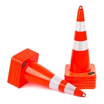 Cones de segurança de trânsito BATTIFE, pacote com 10, 70 cm, com coleiras refletivas Cones de segurança de trânsito BATTIFE, pacote com 10, 70 cm, com coleiras refletivas