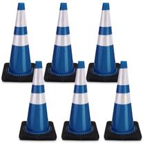 Cones de segurança de trânsito Copkim PVC azul com colares refletivos Cones de segurança de trânsito Copkim PVC azul com colares refletivos