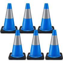 Cones de segurança de trânsito Copkim PVC azul com colares refletivos Cones de segurança de trânsito Copkim PVC azul com colares refletivos
