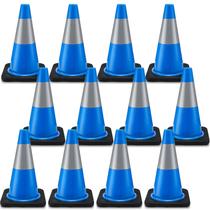 Cones de segurança de trânsito Copkim PVC azul com colares refletivos Cones de segurança de trânsito Copkim PVC azul com colares refletivos