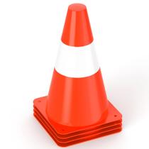 Cones de segurança de trânsito Intech de 9 polegadas com gola reflexiva (pacote com 4)