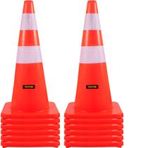Cones de segurança VEVOR 73 cm de altura em PVC laranja com colares refletivos Cones de segurança VEVOR 73 cm de altura em PVC laranja com colares refletivos