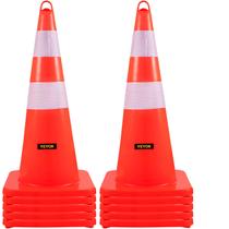 Cones de trânsito VEVOR de PVC laranja de 28 polegadas com coleiras refletivas