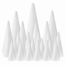 Cones FFChuanhe Foam Craft Cones, pacote com 24 unidades, poliestireno branco de vários tamanhos Cones FFChuanhe Foam Craft Cones, pacote com 24 unidades, poliestireno branco de vários tamanhos