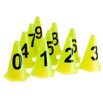 Cones Numerados AX Esportes - Amarelo - 24cm - Conj. 10
