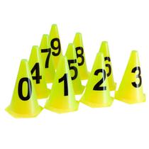 Cones Numerados AX Esportes - Amarelo - 24cm - Conj. 10