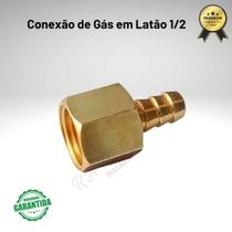 Conexão De Gás Bico Mangueira 3/8 Bm X 1/2 Npt Fêmea Latão