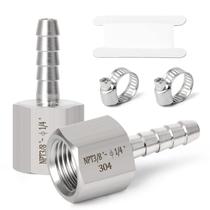 Conexão de mangueira farpada TAISHER 304 em aço inoxidável 1/4 x 3/8 Conexão de mangueira farpada TAISHER 304 em aço inoxidável 1/4 x 3/8