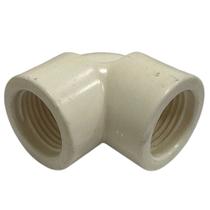 Conexão Joelho PVC Branco Rosca/Rosca 1/2" (20mm) - Krona Conexão Joelho PVC Branco Rosca/Rosca 1/2" (20mm) - Krona