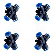 Conexão Pneumática União Cruzeta 10mm 4 Unidades Conexão Pneumática União Cruzeta 10mm 4 Unidades