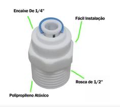 Conexão Reta Engate Rápido Rosca para filtros 1/2 P/ Mangueira 1/4 universal