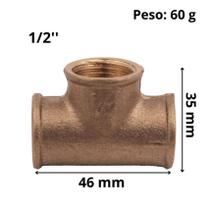 Conexao Te Em Latao Rosca Femea Para Instalacao Gas Glp 1/2 Conexao Te Em Latao Rosca Femea Para Instalacao Gas Glp 1/2