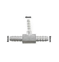 Conexão Tee Aluminio Redução Adaptação 8x4x8mm Universal Conexão Tee Aluminio Redução Adaptação 8x4x8mm Universal