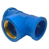 Conexao Tee Pvc Azul 25mm 3/4 X 3/4 Liso/ Rosca - Krona Conexao Tee Pvc Azul 25mm 3/4 X 3/4 Liso/ Rosca - Krona
