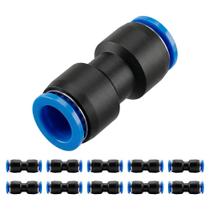 Conexão União Emenda Reta 8mm PU Pneumática Engate Rápido - 10 Peças