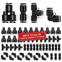 Conexões de mangueira de ar mxuteuk 60pcs 6mm OD Quick Connect