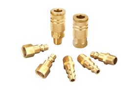Conexões de mangueira de ar T TANYA HARDWARE Quick Connect Brass 7 unidades Conexões de mangueira de ar T TANYA HARDWARE Quick Connect Brass 7 unidades