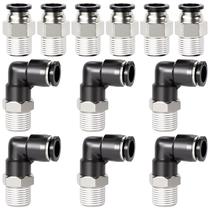 Conexões de tubo TAILONZ PNEUMATIC Cotovelo e Reto de 6 mm x 1/4"