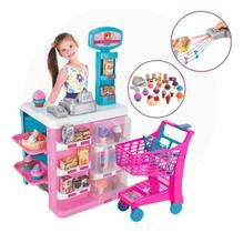 Confeitaria De Brinquedo Com Carrinho De Mercado E Acessório Confeitaria De Brinquedo Com Carrinho De Mercado E Acessório
