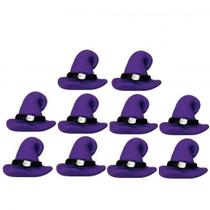 Confeito Acucar Chapeu Bruxa Roxo C/10 Jady