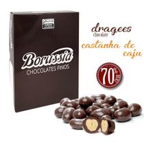 Confeito Castanha de Caju com Chocolate 70% Cacau Borússia Chocolates