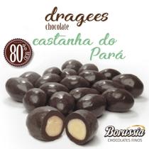 Confeito Castanha do Pará com Chocolate 80% Cacau 120g Borússia Chocolates