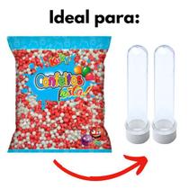 Confeito Comestível Açucarado Sprinkles Branco e Vermelho
