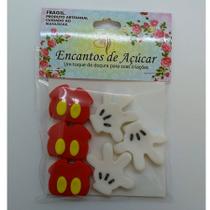 Confeito de Açúcar p/ Acabamento - Kit Mickey Mão/Bermuda - 1 unidade - 6 Peças - Rizzo