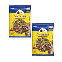 Confeito de Chocolate Chococandy Cores Sortidas Kit 2un 500g