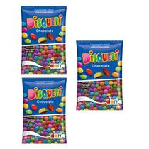 Confeito de Chocolate com Cores Vivas Kit Incluindo 3 Un