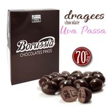 Confeito de Uva Passa com Chocolate 70% Cacau Borússia Chocolates