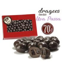 Confeito de Uva Passa com Chocolate 70% Cacau Borússia Chocolates