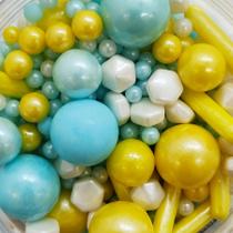 Confeito Decorativo - Fairy Sprinkles Pérolas - Amarelo/Azul/Branco - 1 unidade - Rizzo