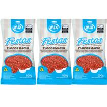 Confeito Granulado Vermelho Gourmet Flocos Macio Kit 3 Pacotes Confeito Granulado Vermelho Gourmet Flocos Macio Kit 3 Pacotes