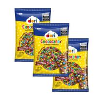 Confeito Pastilha Sabor Chocolate Cores Variadas Kit 500g